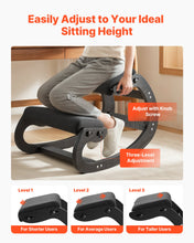 Ergonomic Kneeling Chair, Wooden Posture Knee Chair With Adjustable Thick Foam Cushions & Solid Wood Frame, Adjustable Height, Relief For Neck Or Back Pain For Home, Office Or Meditation, Black