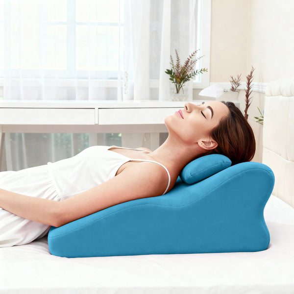 Ergonomic Spinal Posture Support & Multi-Functional Bed Pillow - Blue