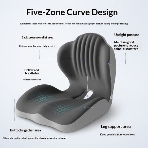 Student Posture-Correcting Ergonomic Seat Cushion With Lumbar Support