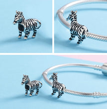 Silver posture rhyme s925 sterling silver stereo cute zebra pendant pendant girl bracelet accessories jewelry SCC550
