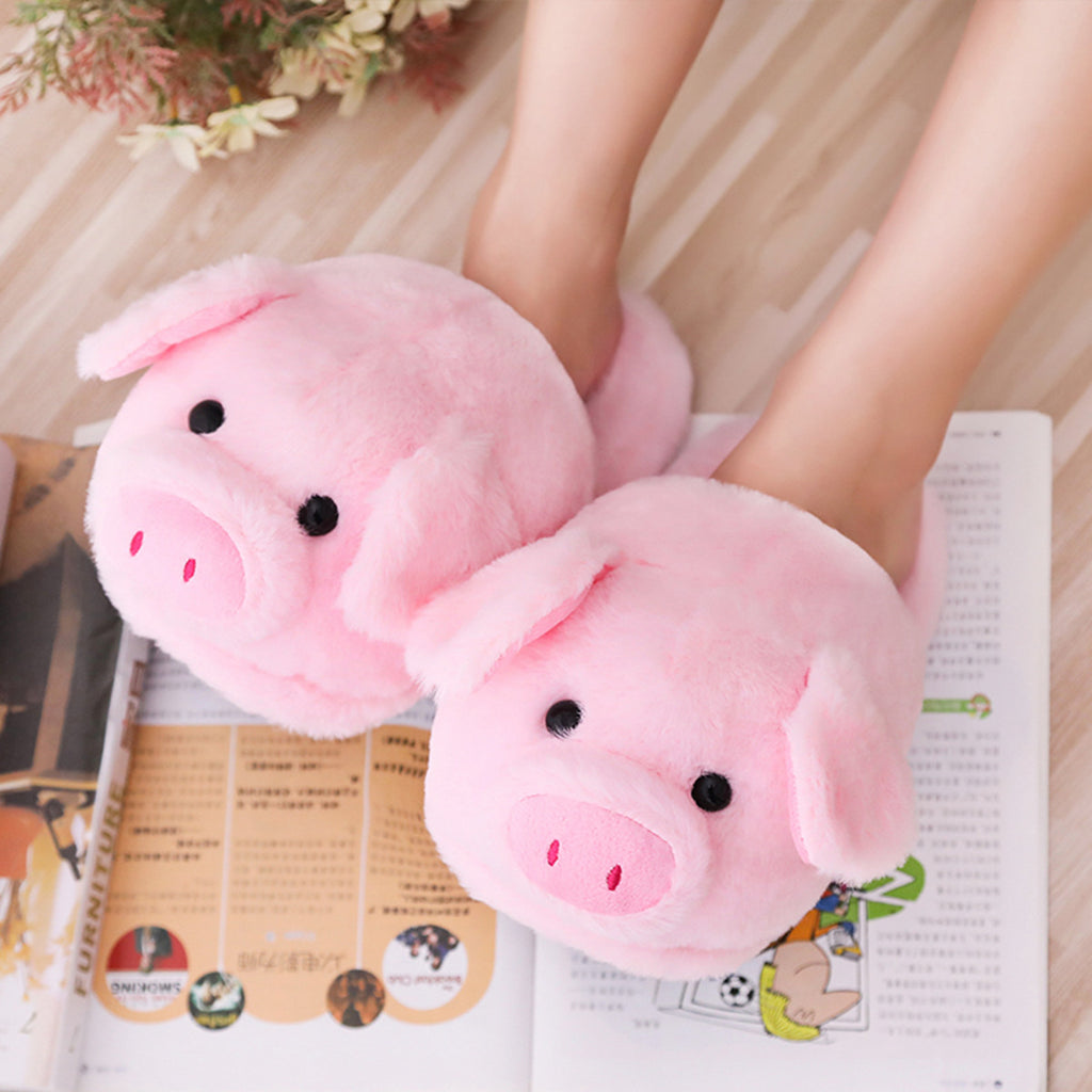 Pink sitting posture big head good luck pig doll