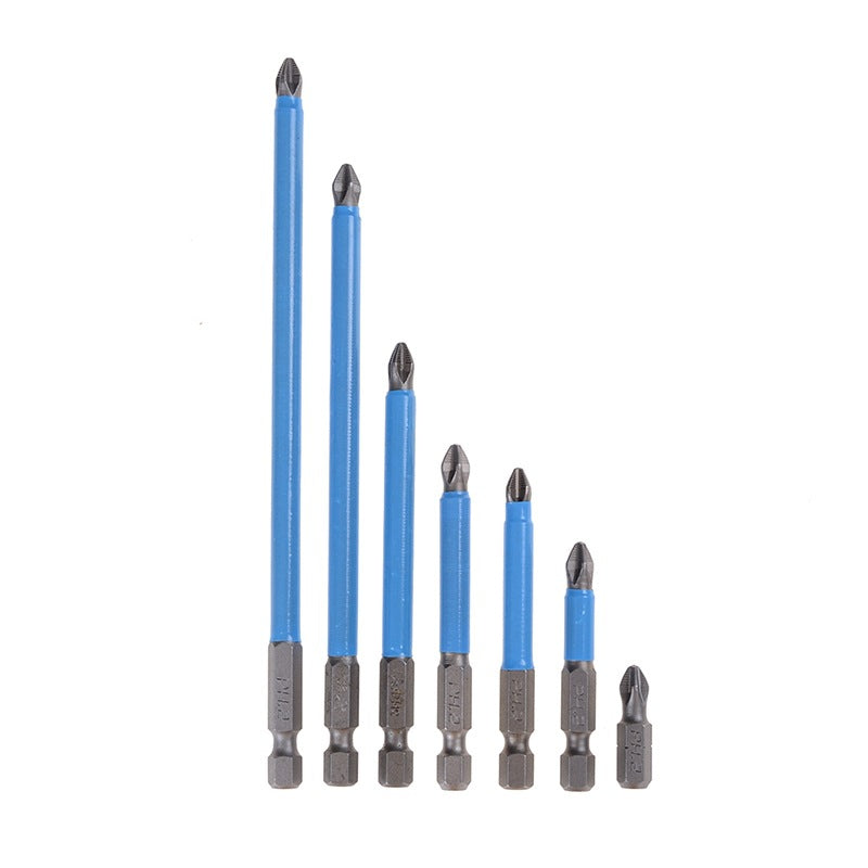 7 Pcs Ph2 Anti Slip Magnetic Cross Electric Drill Bits Screw Nozzle Taper Corrector 25Mm 50Mm 65Mm 70Mm 90Mm 127Mm 150Mm