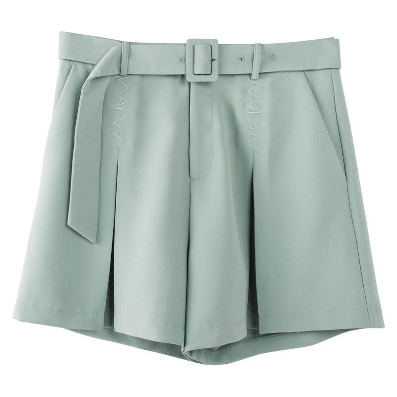 La Trousers Feel Thin Belt Hundred Posture Summer Shorts High Waist