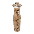 Chinese Velvet Swaying Posture Elegant Cheongsam Dress