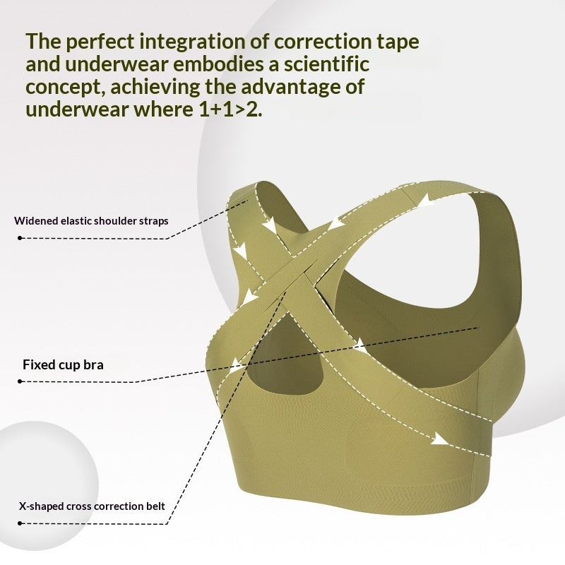 Adjustable Posture-Correcting Front-Clasp Bra For Women Sports-Style Lift-and-Shape Back