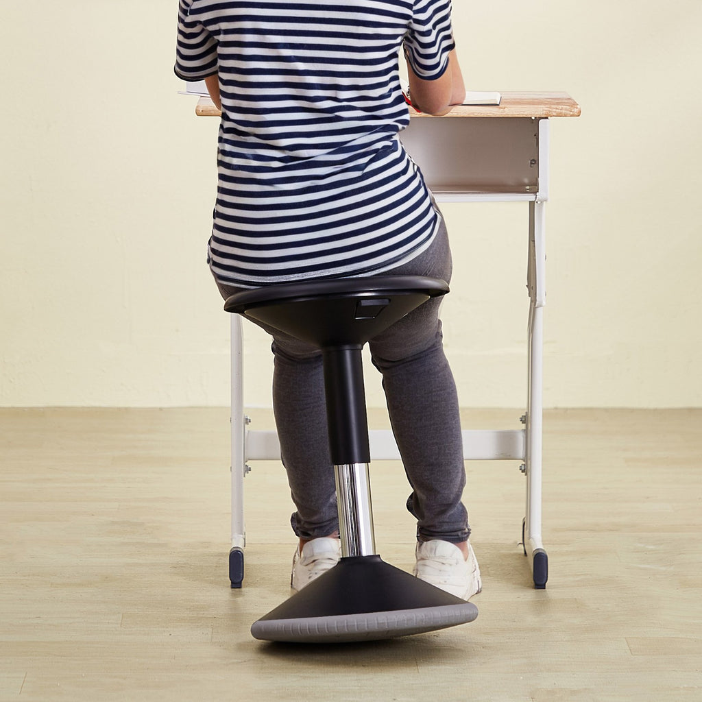 Wobble Chair, Height-Adjustable (15.7-21.7') Active Chair, Flexible Seating Wobble Stool Made Of PVC+ABS Improves Focus & Posture, Ideal For Schools, Office And Home, Age 12-18, Black
