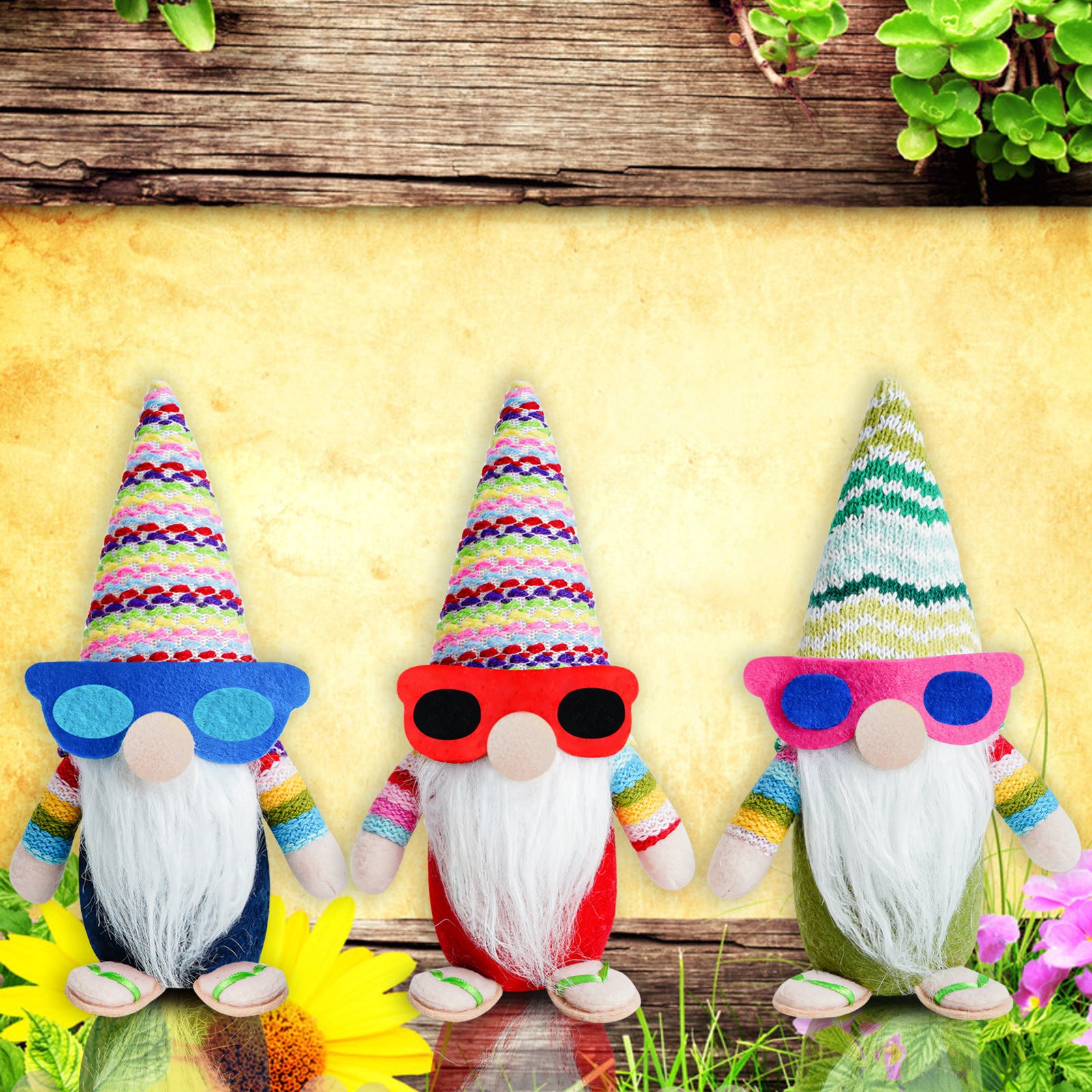 Faceless Old Man Sunglasses Doll Sitting Posture