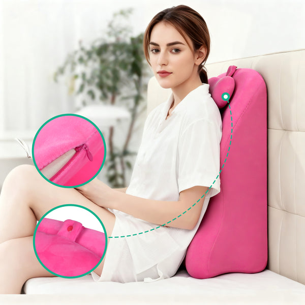 Ergonomic Spinal Posture Support & Multi-Functional Bed Pillow -pink