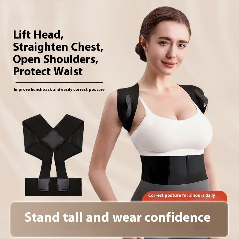 Upgraded Open Shoulder Strap Waist Support Posture Correction Belt Fitness Training