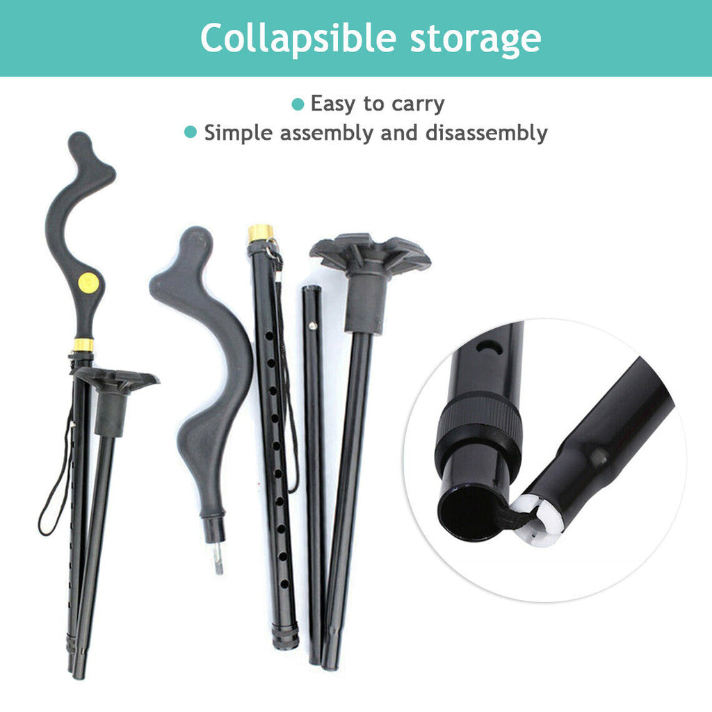 Posture Walking Stick Cane For Men And Women With Adjustable Heights Folding 10 Level Trekking Pole
