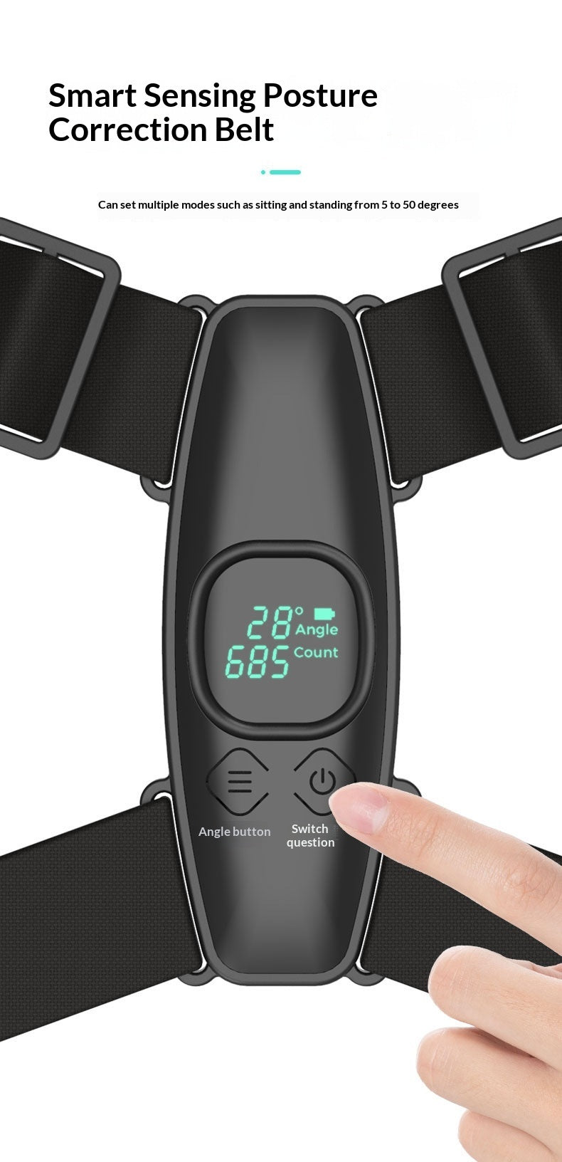 New Cross-border Upgraded Hunchback Correction Belt With Customizable Angle Settings And Sensor-based Back Posture Correction