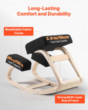 Ergonomic Kneeling Chair, Wooden Posture Knee Chair With Thick Foam Cushions And Solid Wood Frame, Adjustable Height, Natural Relief For Neck Or Back Pain, Ideal For Home, Office Or Meditation