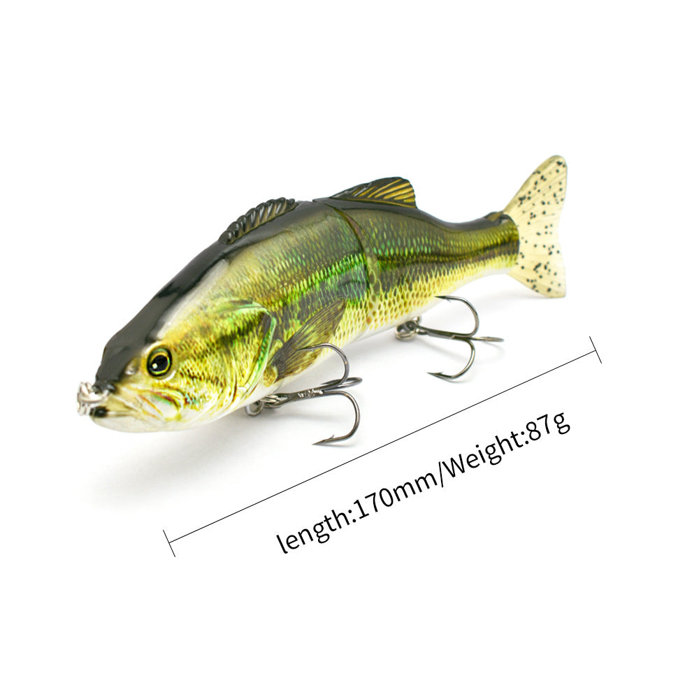 Multi-section Fish Hard Bait PVC Soft Bait S-shaped Swimming Posture Bait Lure