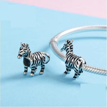 Silver posture rhyme s925 sterling silver stereo cute zebra pendant pendant girl bracelet accessories jewelry SCC550