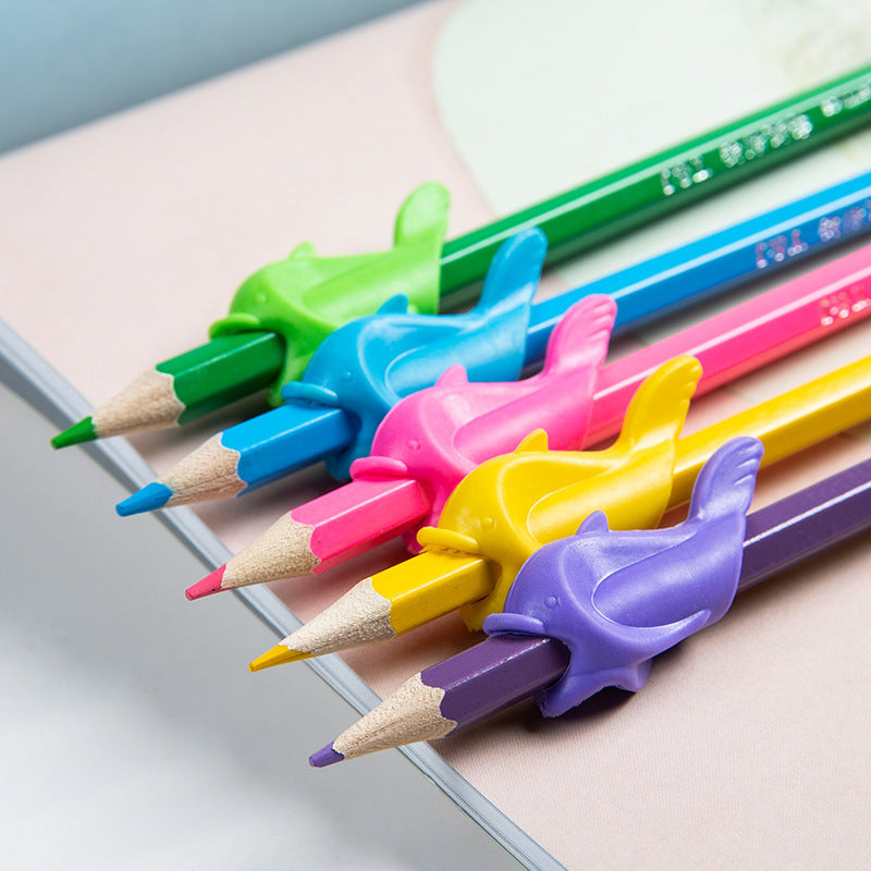 Children's Writing Posture Correction Device Pen Grasper Color Mix And Match Send Eraser