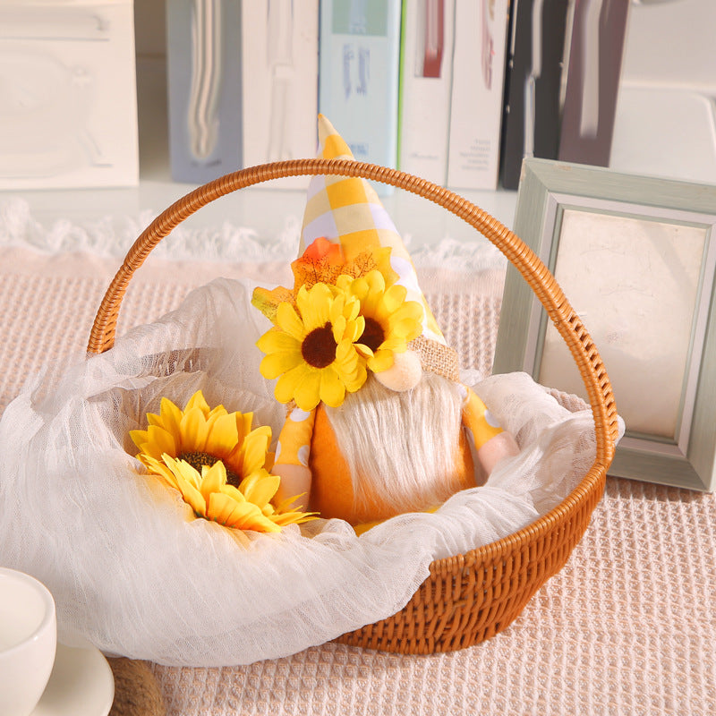 Autumn Sunflower Couple Rudolf Doll Standing Posture