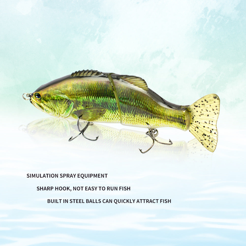 Multi-section Fish Hard Bait PVC Soft Bait S-shaped Swimming Posture Bait Lure