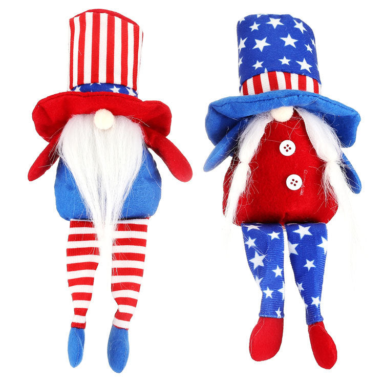 The Long-legged Faceless Doll Sits In A Plush Posture