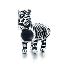 Silver posture rhyme s925 sterling silver stereo cute zebra pendant pendant girl bracelet accessories jewelry SCC550