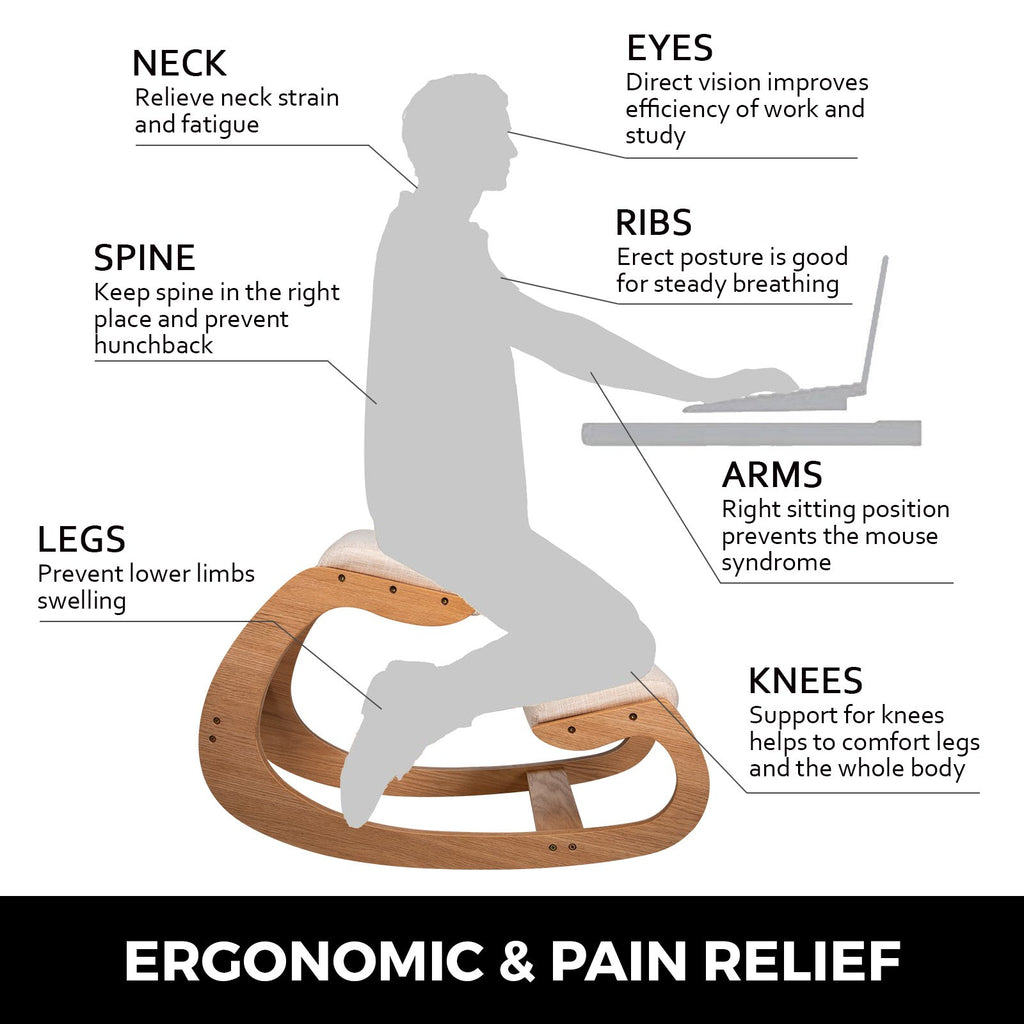 Ergonomic Kneeling Chair Heavy Duty Better Posture Kneeling Stool Office Chair Home For Body Shaping Relieveing Stress Meditation Desk Computer Kneeling Stool Chair