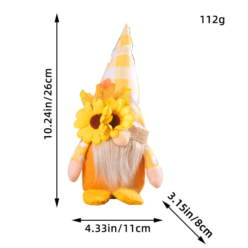 Autumn Sunflower Couple Rudolf Doll Standing Posture