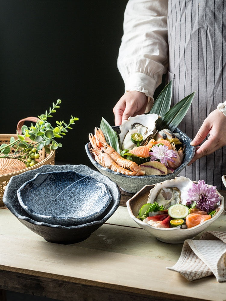 Creative Upscale Restaurant Salmon Seafood Posture Sashimi Plate