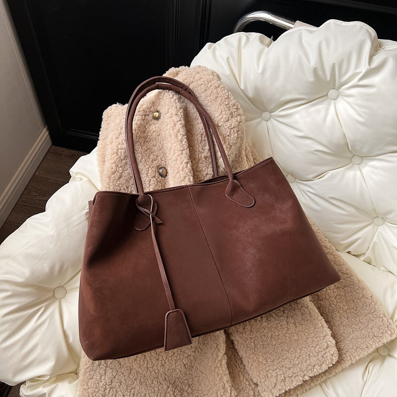 Tote Bag Large Capacity Commuter Portable Underarm Bag About Posture Magnetic Snap Bag
