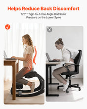 Ergonomic Kneeling Chair, Wooden Posture Knee Chair With Adjustable Thick Foam Cushions & Solid Wood Frame, Adjustable Height, Relief For Neck Or Back Pain For Home, Office Or Meditation, Black