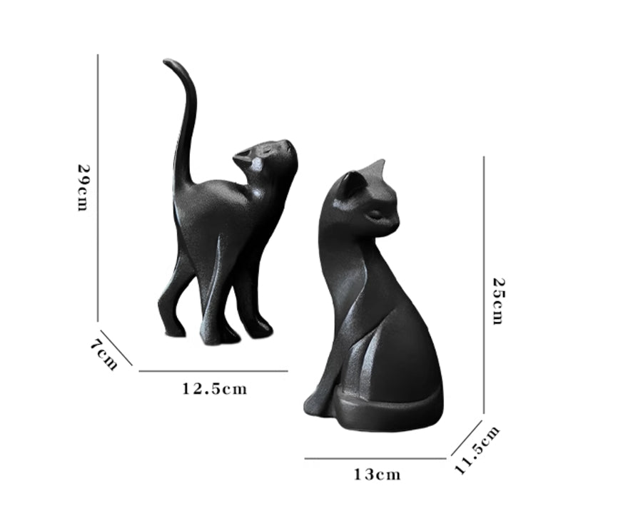 High-end Design Artistic Posture Cat Ornaments Wabi-sabi Style Living Room